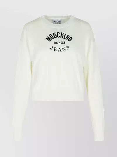 Moschino Long-sleeved Sweater In White