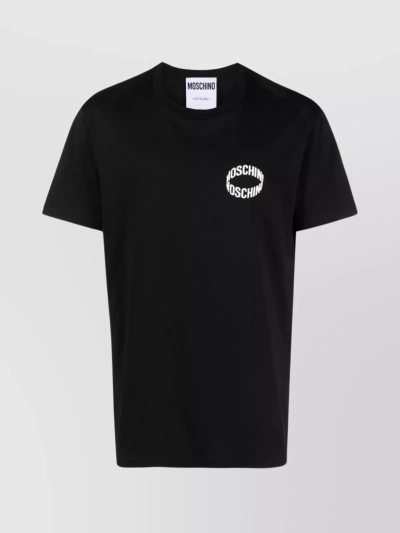 Moschino Cotton Crew Neck T-shirt In Black