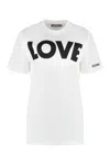 Moschino Logo Oversize Crew Neck Graphic T-shirt In White