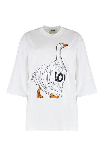 MOSCHINO MOSCHINO COTTON CREW-NECK T-SHIRT