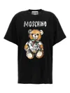 Moschino T-shirt Drawn Teddy Bear In Negro