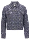 Moschino 'studded Collar' Jacket With Pockets In Blue