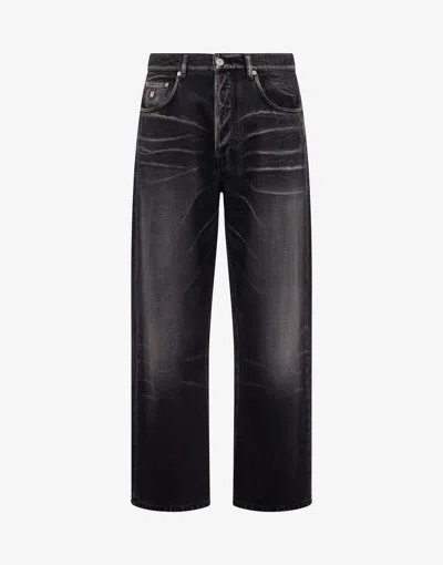 Moschino Cotton Denim Pants In Black