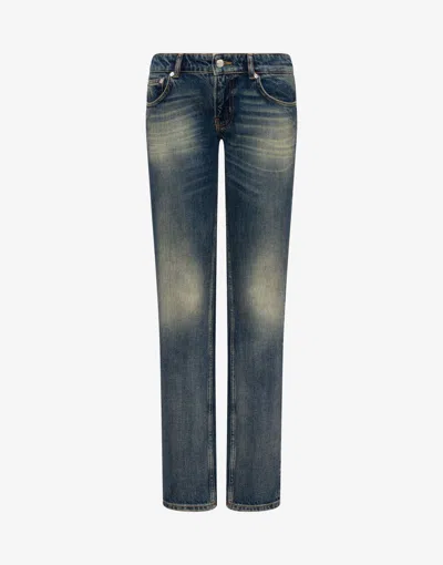 Moschino Cotton Denim Pants In Blue