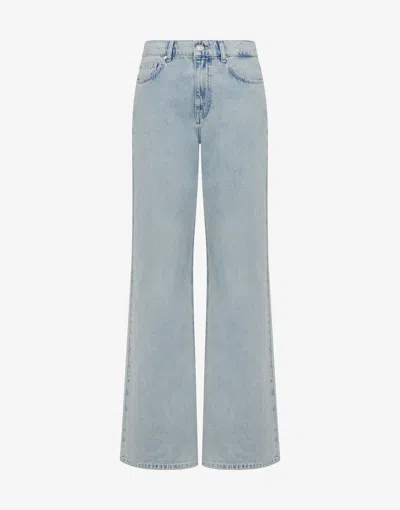 Moschino Cotton Denim Trousers In Blue
