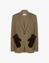 Moschino Single-breasted Blazer In Green