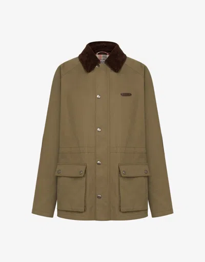 Moschino Cotton Diagonal Jacket In Green
