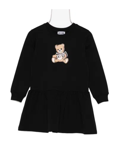 Moschino Kids' Cotton Dress In Black