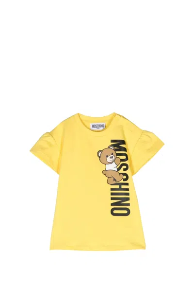 Moschino Babies' Cotton Dress In Yellow