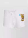 Moschino Cotton Fleece Graphic Print Lettering Shorts