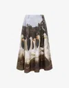 Moschino Printed Goose Midi Skirt In Gray