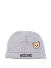 Moschino Cotton Hat With Teddy  In Gray