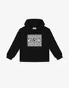 Moschino Cotton Hoodie Logo Print In Black