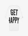 Moschino Crew Neck Oversized Fit Graphic Print Dress In White