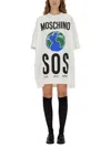Moschino Cotton Interlock Dress In White