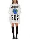Moschino Cotton Interlock Dress In White