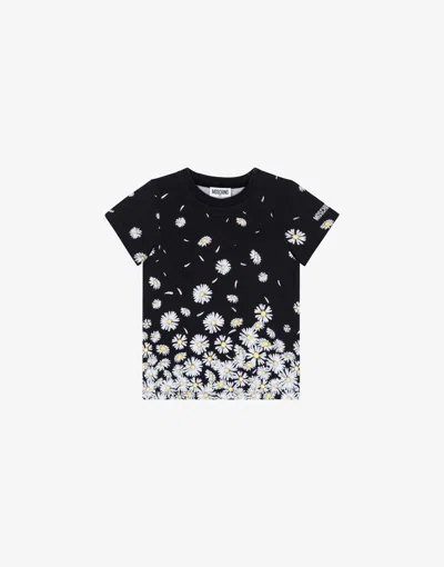 Moschino Cotton Interlock T-shirt Daisies In Black