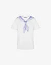 Moschino T-shirt In Interlock Di Cotone Con Stampa In White