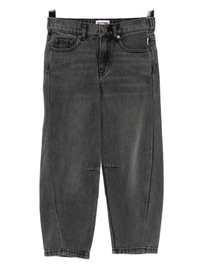 Moschino Kids' Cotton Jeans In Gray