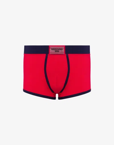 Moschino Cotton Jersey Boxer Shorts In Red