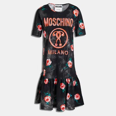 Pre-owned Moschino Cotton Knee Length Dress 42 In Black