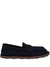 Moschino Loafers In Canvas Desert College In Blue