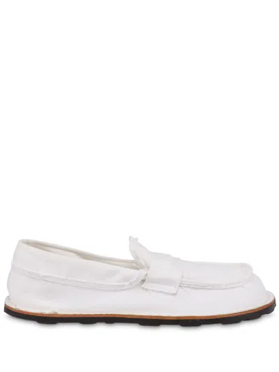 Moschino Cotton Loafers In White