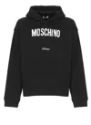 Moschino Cotton Logoed Hoodie In Black