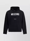 Moschino Cotton Hoodie With Drawstrings And Kangaroo Pocket In Black