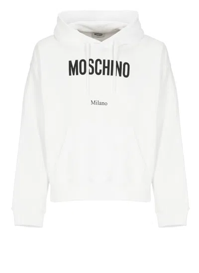 MOSCHINO COTTON LOGOED HOODIE