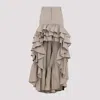 Moschino Skirt With Asymmetrical Ruffled High-low Hem In Beige