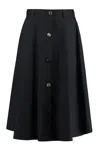 Moschino Women's "poplin Skirt With Buttons" In Blue
