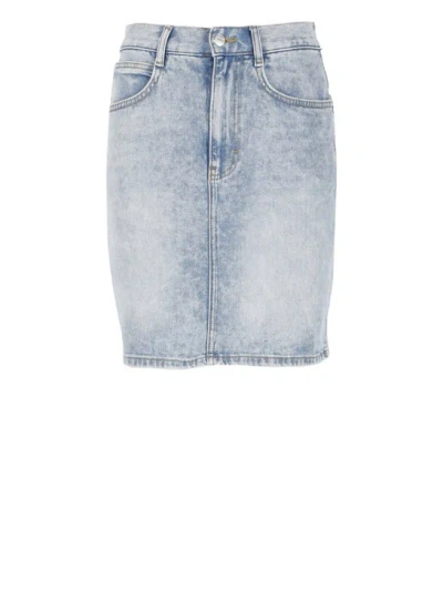 Moschino Cotton Mini Skirt In Blue