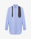 Moschino Cotton Muslin Shirt Tie Print In Blue