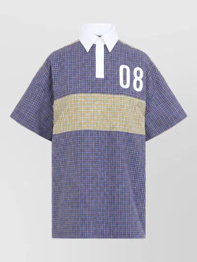 Moschino Cotton Oversized Short Sleeve Polo Shirt In Blue