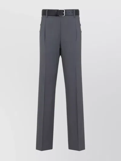 MOSCHINO COTTON PANTS WITH BELT LOOPS AND BUTTON DETAILING