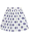Moschino Couture Ballpoint Pen Polka Dots Pleated Skirt In White