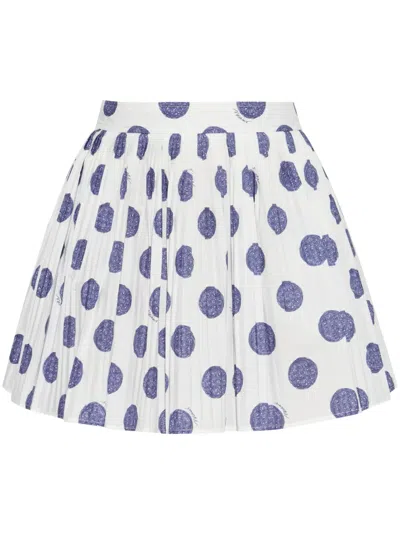 Moschino Couture Ballpoint Pen Polka Dots Pleated Skirt In Multi