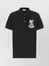 Moschino Graphic Print Polo Shirt With Side Slits In Black