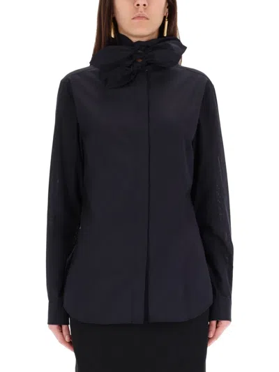 Moschino Couture Cotton Poplin Jacquard Shirt In Blue