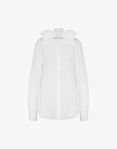 Moschino Cotton Poplin Jacquard Shirt In White