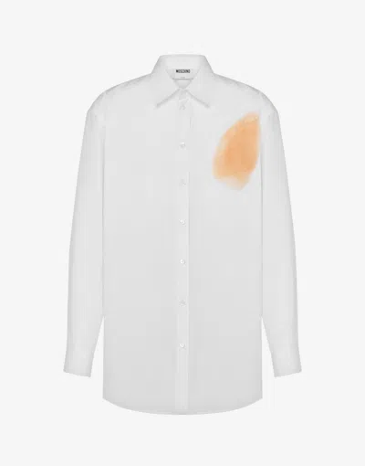 Moschino Cotton Poplin Shirt Archive In White
