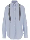 Moschino Multicolor Striped Cotton Shirt With Suspender Detail
