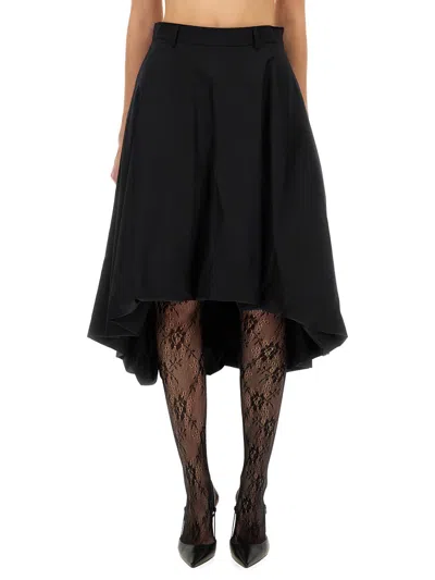 Moschino Couture Printed Cotton Poplin Miniskirt In Black