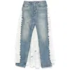 Moschino Ruffled Overlay Distressed Jeans