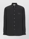 Moschino Cotton Shirt Button-down Collar Short Sleeves In Black