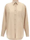 Moschino Slightly Loose-fitting Cotton Shirt With Patch Pocket In Neutrals
