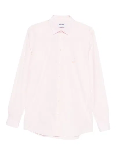 Moschino Long-sleeved Cotton Shirt In Pink