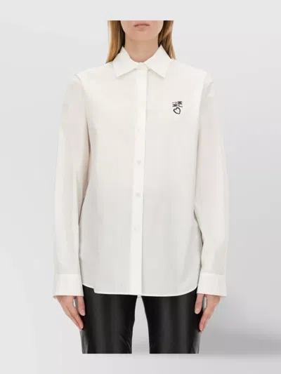Moschino Cotton Shirt With Long Sleeves And Regular Fit In White