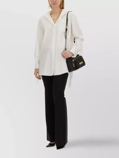 Moschino Cotton Shirt With Pocket And Fringe Detailing
